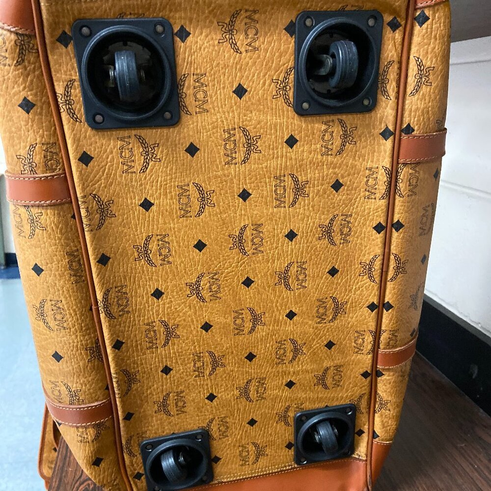Authentic Mcm Monogram Leather Large Suitcase Tra… - image 3
